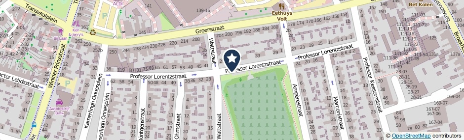 Kaartweergave Professor Lorentzstraat in Tilburg