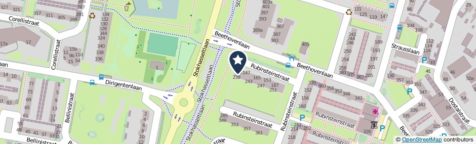 Kaartweergave Rubinsteinstraat 175 in Tilburg