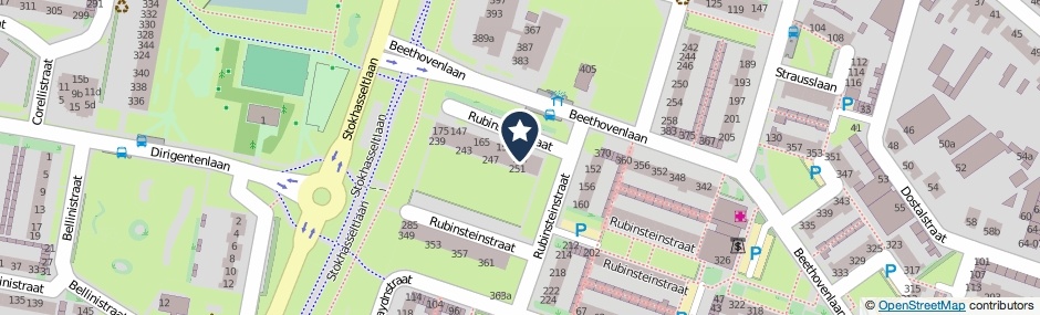 Kaartweergave Rubinsteinstraat 187 in Tilburg