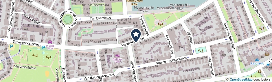 Kaartweergave Vendeliersstraat in Tilburg