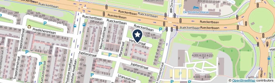 Kaartweergave Venusstraat in Tilburg