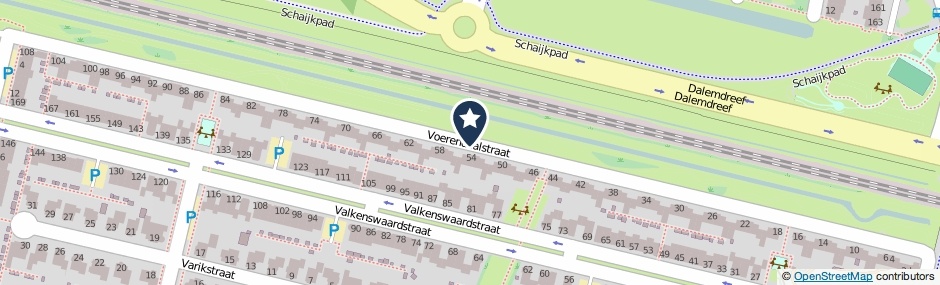 Kaartweergave Voerendaalstraat in Tilburg
