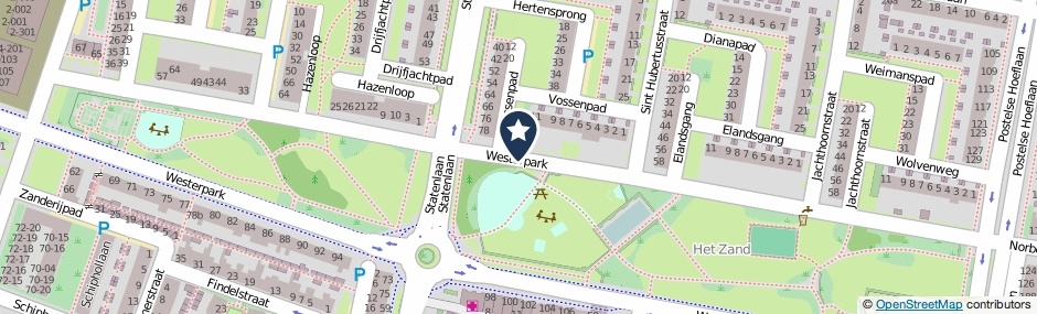 Kaartweergave Westerpark in Tilburg