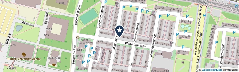 Kaartweergave Westertorenlaan 37 in Tilburg