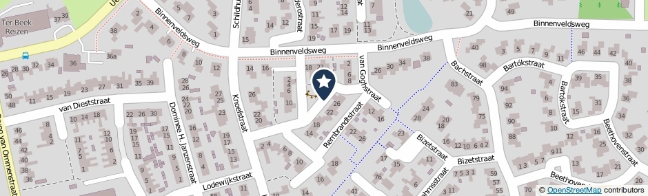 Kaartweergave Van Ruysdaelstraat in Tubbergen