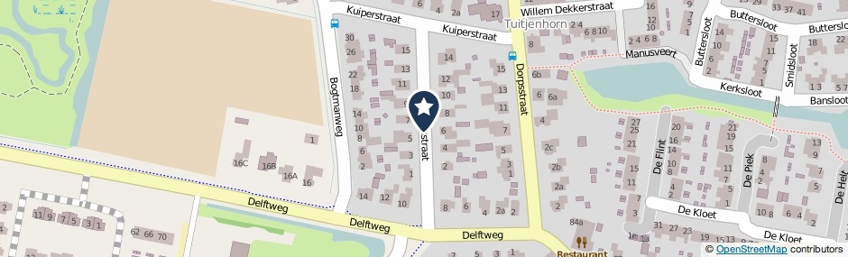 Kaartweergave Bogaersstraat in Tuitjenhorn