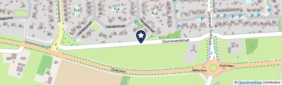 Kaartweergave Doornweerdstraat in Twello