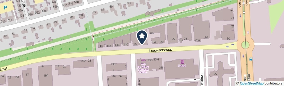 Kaartweergave Loopkantstraat 16-A in Uden