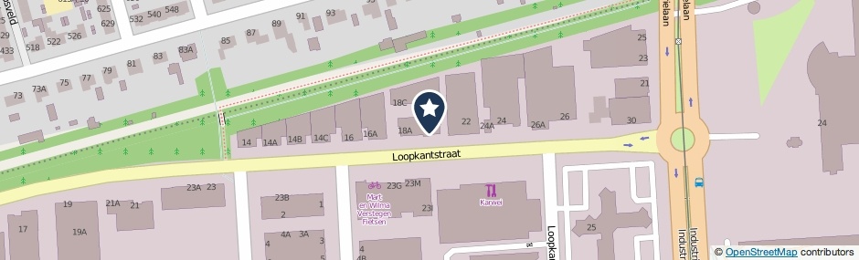 Kaartweergave Loopkantstraat 20 in Uden