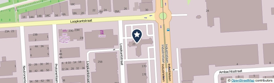 Kaartweergave Loopkantstraat 25 in Uden