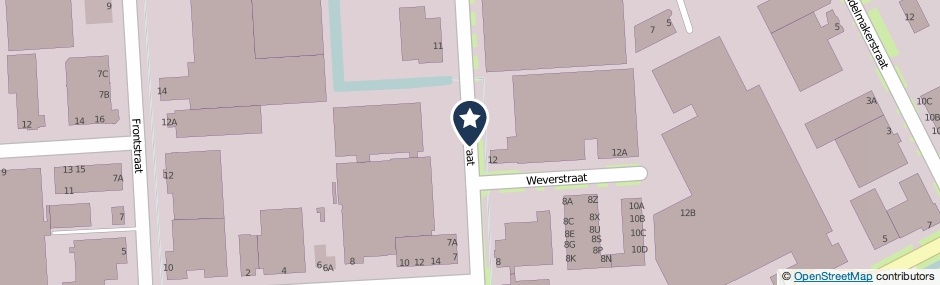 Kaartweergave Weverstraat in Uden