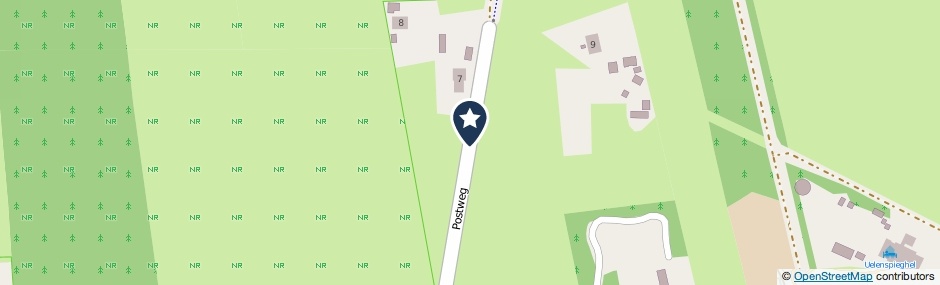 Kaartweergave Postweg in Uffelte