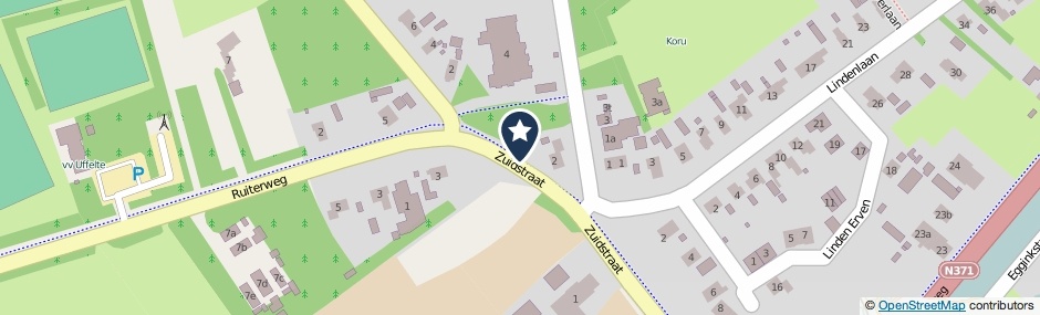 Kaartweergave Zuidstraat in Uffelte
