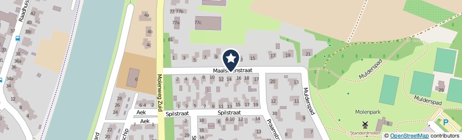 Kaartweergave Maalsteenstraat in Urmond