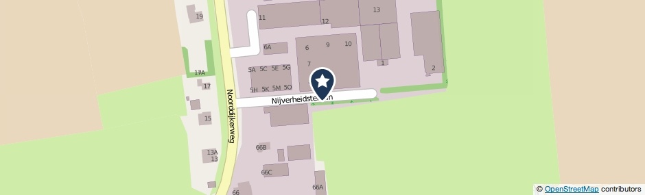 Kaartweergave Nijverheidsterrein in Ursem