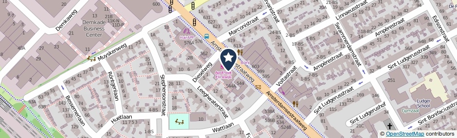 Kaartweergave Amsterdamsestraatweg 550 in Utrecht