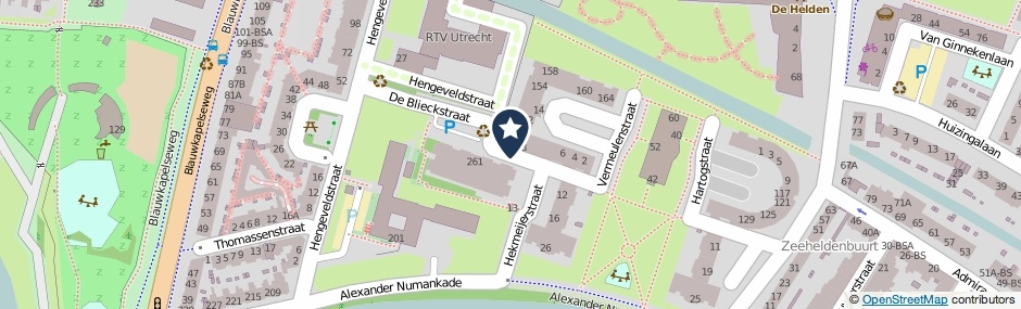 Kaartweergave De Blieckstraat in Utrecht