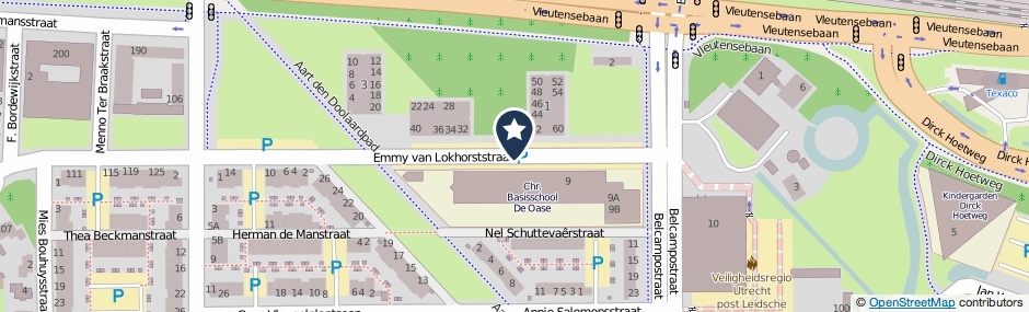 Kaartweergave Emmy Van Lokhorststraat in Utrecht