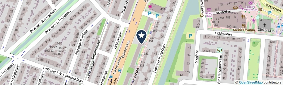 Kaartweergave Eykmanlaan 427 in Utrecht