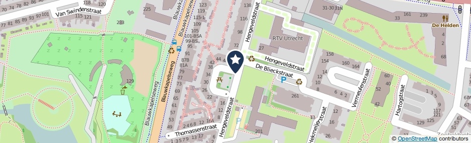 Kaartweergave Hengeveldstraat in Utrecht