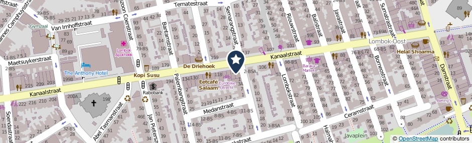 Kaartweergave Kanaalstraat 108-BS in Utrecht