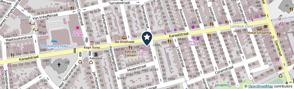 Kaartweergave Kanaalstraat 108 in Utrecht