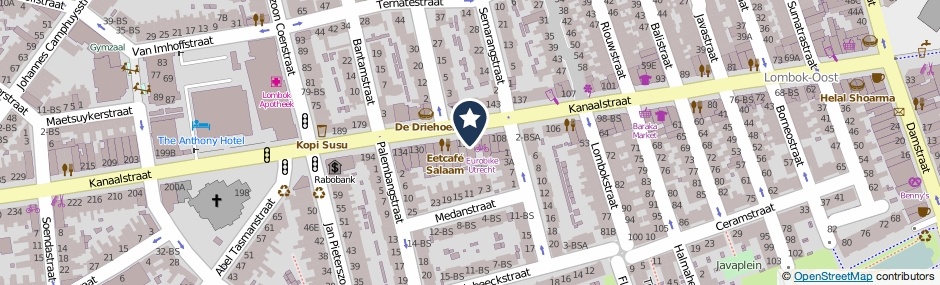 Kaartweergave Kanaalstraat 116-BS in Utrecht