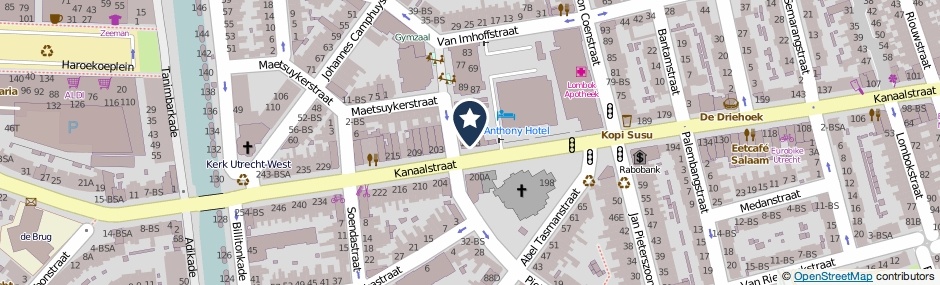 Kaartweergave Kanaalstraat 199-B in Utrecht