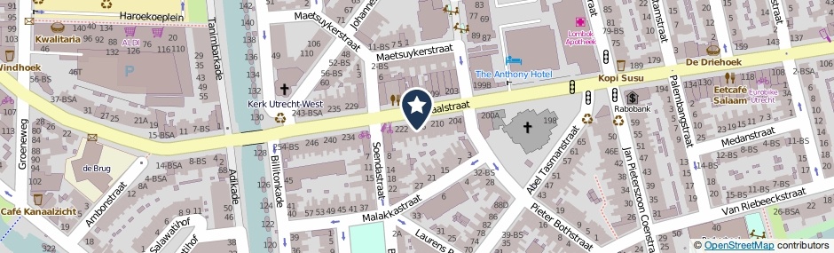 Kaartweergave Kanaalstraat 216-BS in Utrecht