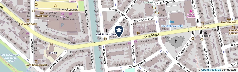 Kaartweergave Kanaalstraat 237 in Utrecht