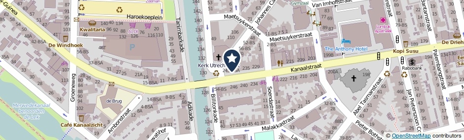 Kaartweergave Kanaalstraat 243-BS in Utrecht