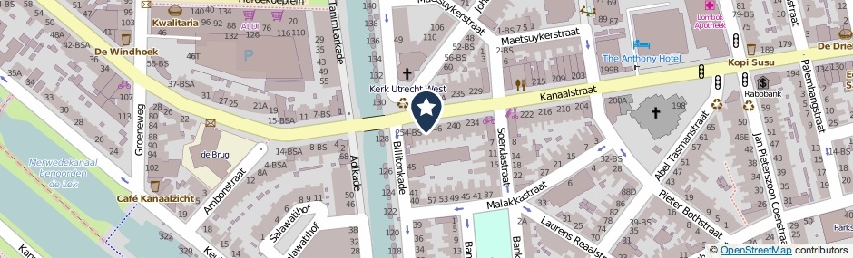 Kaartweergave Kanaalstraat 248-BS in Utrecht
