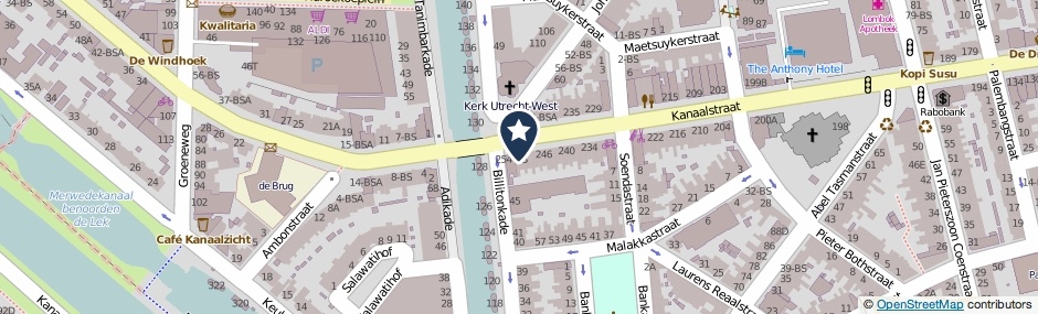 Kaartweergave Kanaalstraat 252-BS in Utrecht