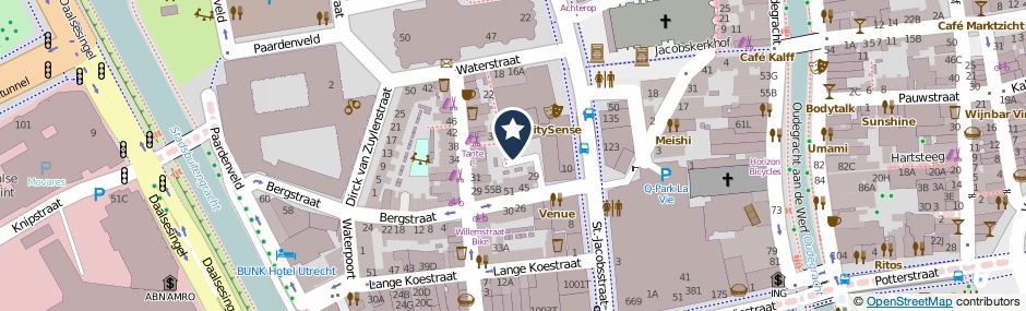Kaartweergave Korte Hamstraat in Utrecht