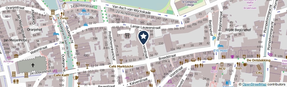 Kaartweergave Korte Lauwerstraat in Utrecht