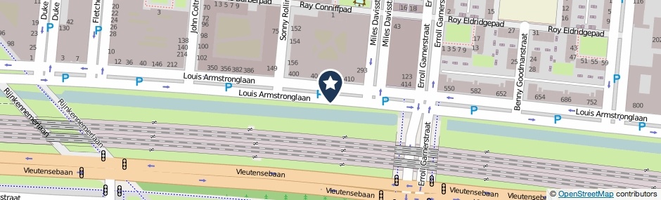 Kaartweergave Louis Armstronglaan in Utrecht