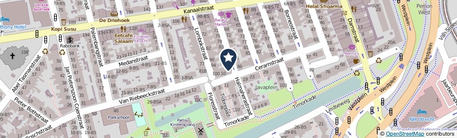 Kaartweergave Riouwstraat 105 in Utrecht