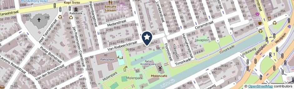 Kaartweergave Van Riebeeckstraat 16-BSA in Utrecht