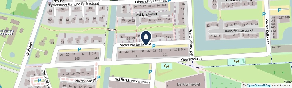 Kaartweergave Victor Herbertstraat in Utrecht