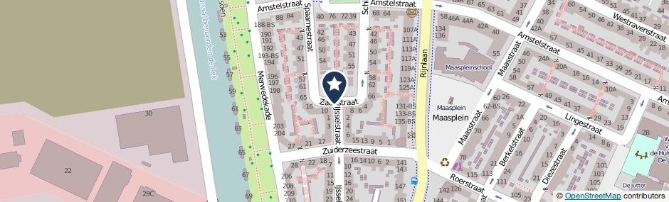 Kaartweergave Zaanstraat in Utrecht