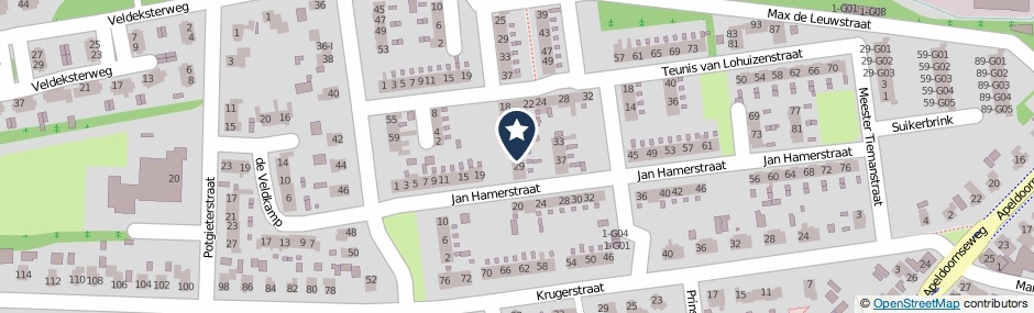 Kaartweergave Jan Hamerstraat 27 in Vaassen