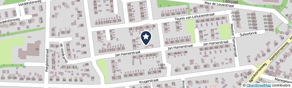 Kaartweergave Jan Hamerstraat 37 in Vaassen