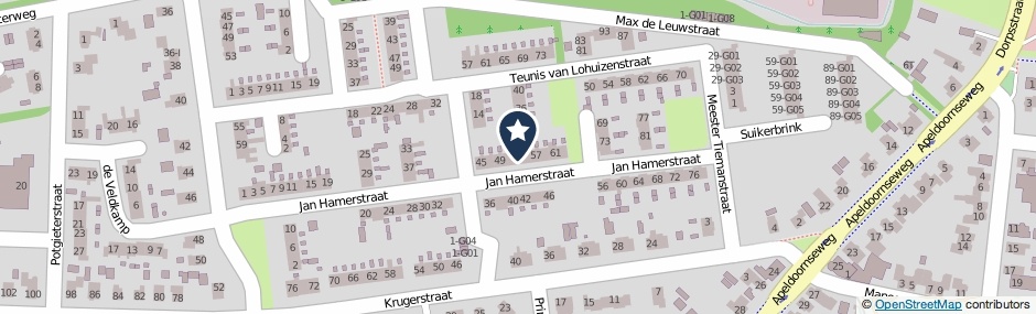 Kaartweergave Jan Hamerstraat 53 in Vaassen