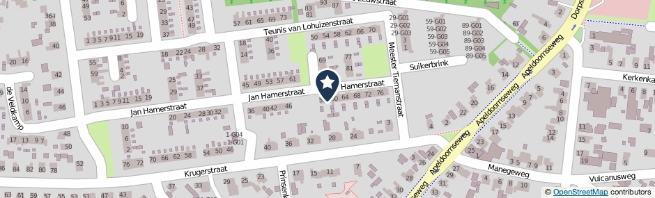 Kaartweergave Jan Hamerstraat 58 in Vaassen