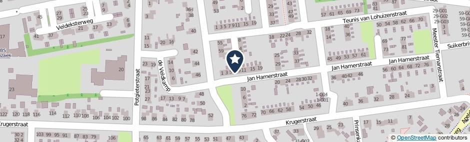 Kaartweergave Jan Hamerstraat 7 in Vaassen