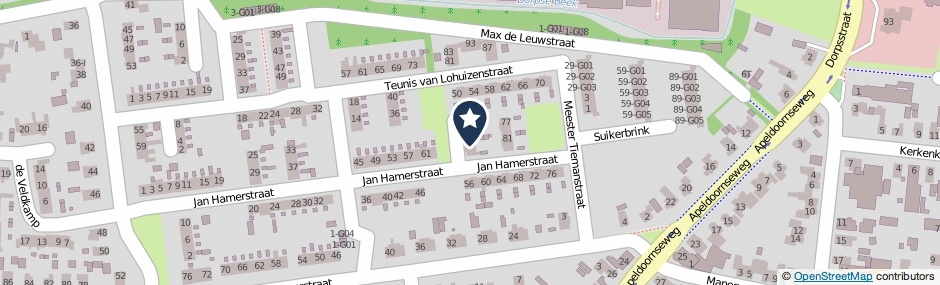Kaartweergave Jan Hamerstraat 73 in Vaassen