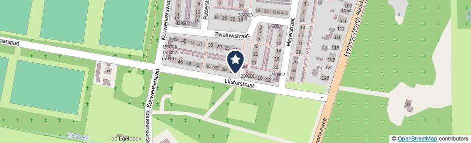 Kaartweergave Lijsterstraat 22 in Vaassen