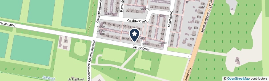 Kaartweergave Lijsterstraat 26 in Vaassen