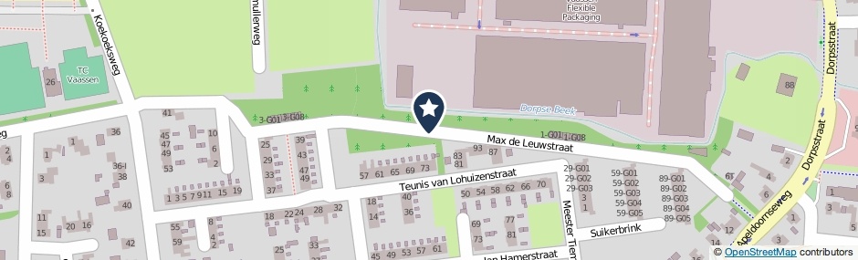 Kaartweergave Max De Leuwstraat in Vaassen