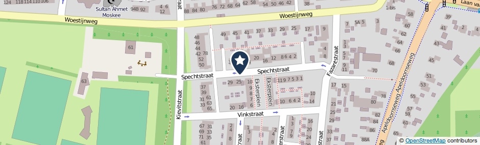 Kaartweergave Spechtstraat in Vaassen
